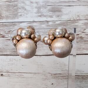 Vintage Clip On Earrings Unusual Metallic